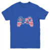 4th Of July Video Game Gamer Kids Boys Men USA Flag Youth Youth T Shirt Royal 600x 3.jpg