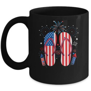 Memorial Day 4th of July Holiday Patriotic Flip Flops Mug 11oz Mug Black front 600x 2.jpg