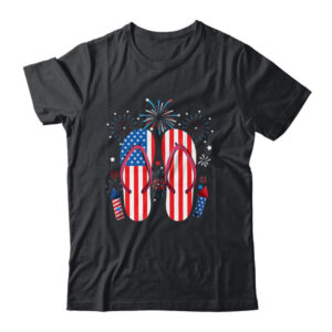 Memorial Day 4th of July Holiday Patriotic Flip Flops Classic T Shirt Black 600x 1.jpg
