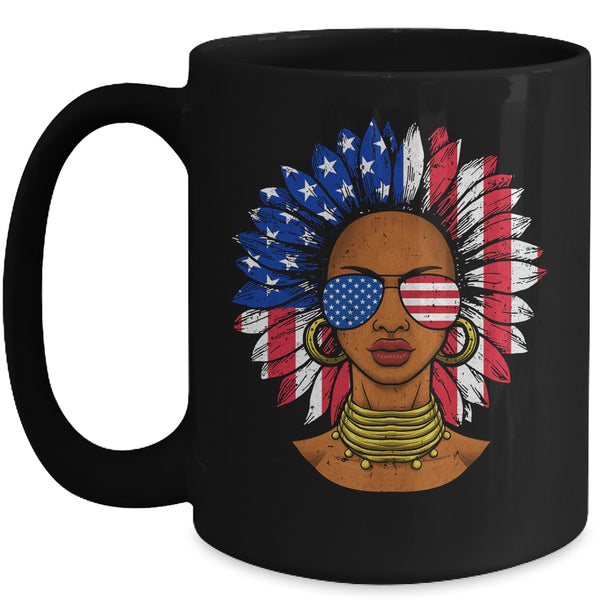 Afro Sunflower African American 4th Of July Melanin Mug 15oz Mug Black 600x.jpg