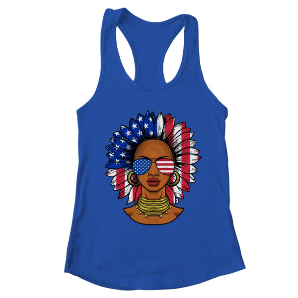 Afro Sunflower African American 4th Of July Melanin Women s Ideal Racerback Tank Royal 600x.jpg