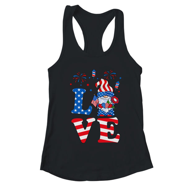 Love Gnome USA Flag 4th Of July Women s Ideal Racerback Tank Black 600x.jpg