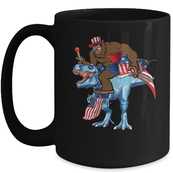 Bigfoot riding Dinosaur USA Flag 4th Of July America Mug 15oz Mug Black 600x 2.jpg Bigfoot riding Dinosaur USA Flag 4th Of July America Mug 15oz Mug Black 600x 2.jpg