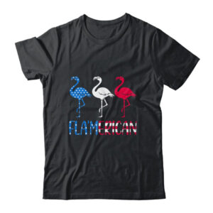 Flamerican Flamingo US American Flag 4th July Classic T Shirt Black 600x.jpg