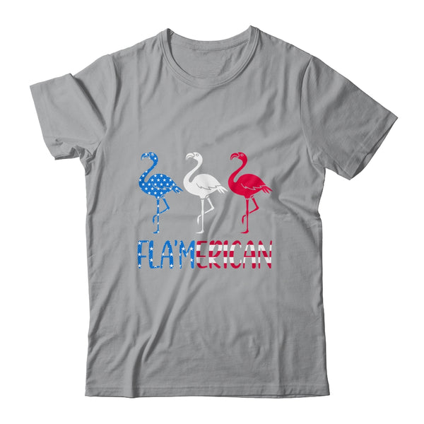 Flamerican Flamingo US American Flag 4th July Classic T Shirt Sport Grey 600x.jpg
