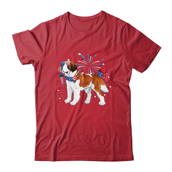 Saint Bernard Dog American USA Flag 4th of July women Lover Classic T Shirt Red 600x 4.jpg