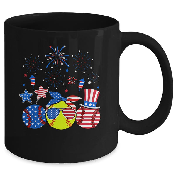 Softball Lover Patriotic 4th Of July Independence Day Mug 11oz Mug Black back 600x 3.jpg