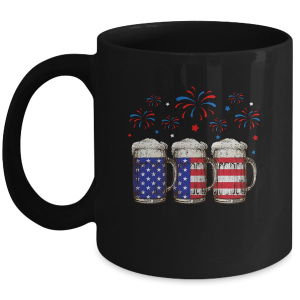 Beer American Flag 4th of July For Men Women Merica USA Mug 11oz Mug Black front 600x 1.jpg