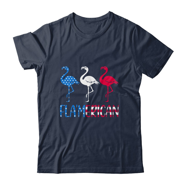 Flamerican Flamingo US American Flag 4th July Classic T Shirt Navy 600x 1.jpg