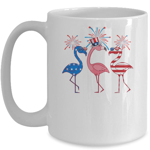 Flamingo American Flag Shadow The 4th July 2021 Funny Mug 15oz Mug White 600x 2.jpg