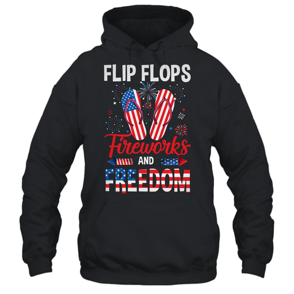 Flip Flop Fireworks And Freedom Independence Day July of 4th Pullover Hoodie Black 600x 2.jpg