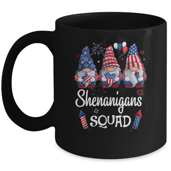 Shenanigans Squad 4th Of July Gnomes USA Independence Day Mug 11oz Mug Black front 600x 2.jpg
