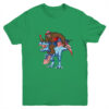 Bigfoot riding Dinosaur USA Flag 4th Of July America Youth Youth T Shirt Irish Green 600x 1.jpg