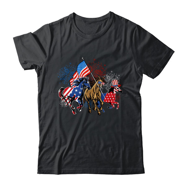 Happy 4th Of July American Flag Red White Horse And Blue Classic T Shirt Black 600x 1.jpg