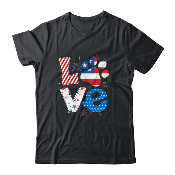 Love Dog Paw American Flag Tie Dye Dog Lover 4Th Of July Classic T Shirt Black 600x 1.jpg