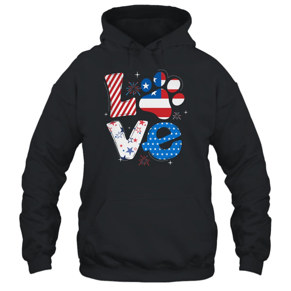 Love Dog Paw American Flag Tie Dye Dog Lover 4Th Of July Pullover Hoodie Black 600x 1.jpg