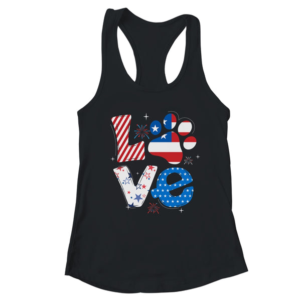 Love Dog Paw American Flag Tie Dye Dog Lover 4Th Of July Women s Ideal Racerback Tank Black 600x 1.jpg