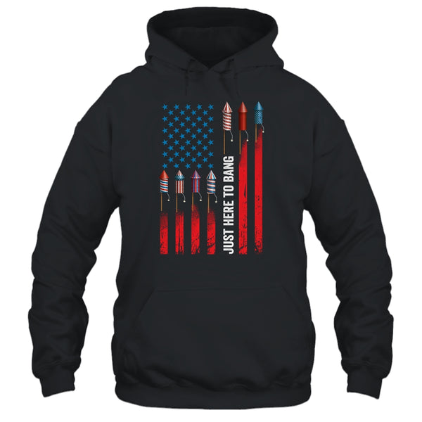 Just Here To Bang American Flag Fireworks Funny 4th Of July Pullover Hoodie Black 600x 2.jpg
