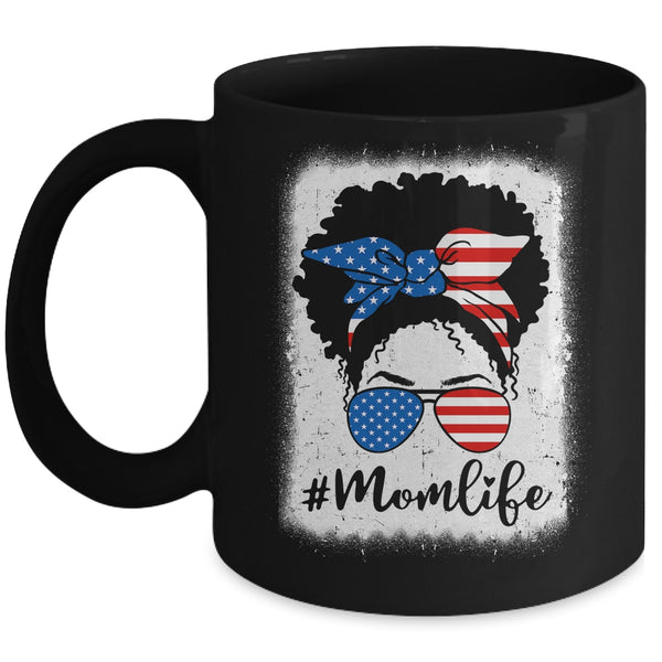 American Flag Mom Life Bleached 4th Of July Black Women Mug 11oz Mug Black front 600x 1.jpg