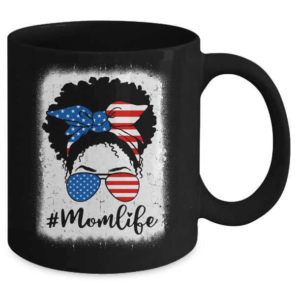 American Flag Mom Life Bleached 4th Of July Black Women Mug 11oz Mug Black back 600x 1.jpg