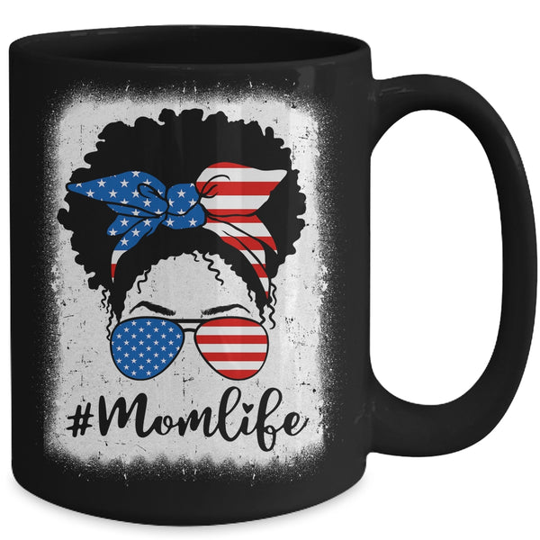 American Flag Mom Life Bleached 4th Of July Black Women Mug 15oz Mug Black back 600x 1.jpg