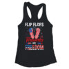 Flip Flop Fireworks And Freedom Independence Day July of 4th Women s Ideal Racerback Tank Black 600x 3.jpg