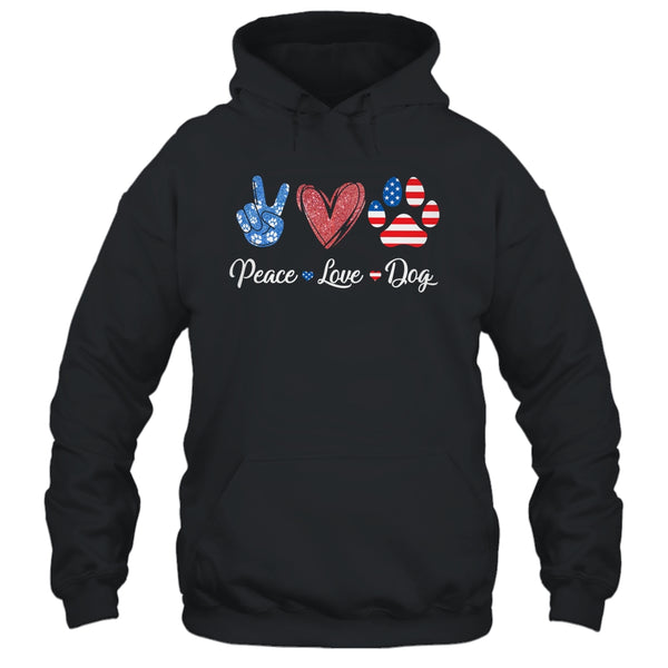Peace Love Dog Lover American Flag Happy 4th Of July Pullover Hoodie Black 600x 3.jpg