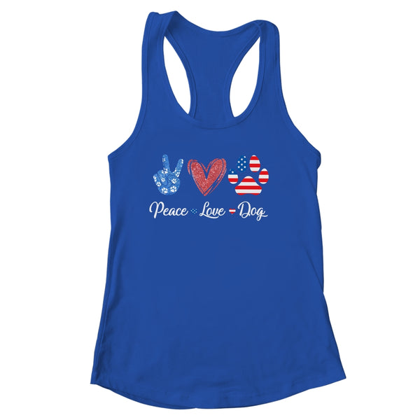 Peace Love Dog Lover American Flag Happy 4th Of July Women s Ideal Racerback Tank Royal 600x 3.jpg