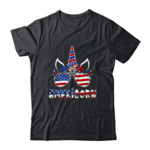 Americorn Unicorn 4th of July Girls Kids American Classic T Shirt Black 600x 4.jpg