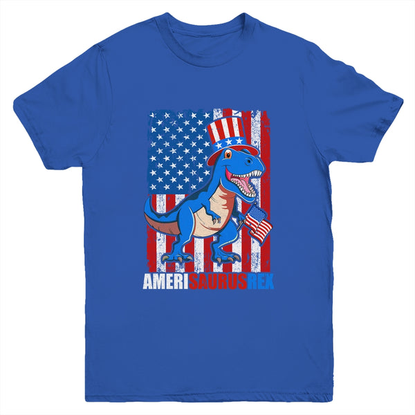 Dinosaur 4th of July Kids Boys Men Amerisaurus T Rex Funny Youth Youth T Shirt Royal 600x 4.jpg