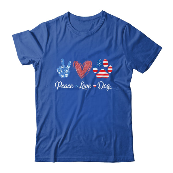 Peace Love Dog Lover American Flag Happy 4th Of July Classic T Shirt Royal 600x 4.jpg