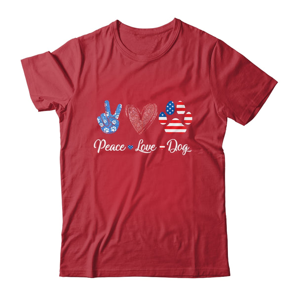 Peace Love Dog Lover American Flag Happy 4th Of July Classic T Shirt Red 600x 4.jpg