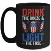 Drink the Booze and Light the Fuse 4th July Beer Fireworks Mug 15oz Mug Black 600x 4.jpg