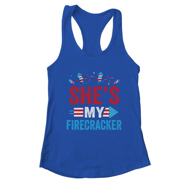 She s My Firecracker His And Hers 4th July Matching Couples Women s Ideal Racerback Tank Royal 600x 1.jpg