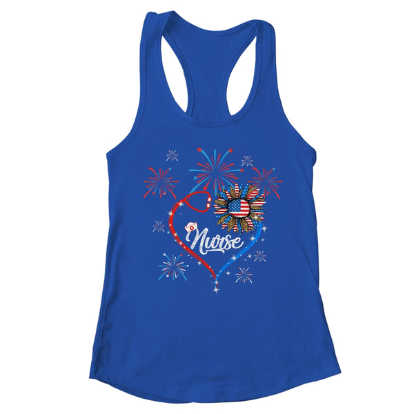 Patriotic Nurse 4th Of July American Flag Sunflower Love Women s Ideal Racerback Tank Royal 600x 3.jpg