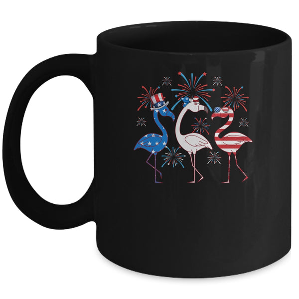 Funny 4th Of July Flamingo American Flag USA Independence Mug 11oz Mug Black 600x 4.jpg