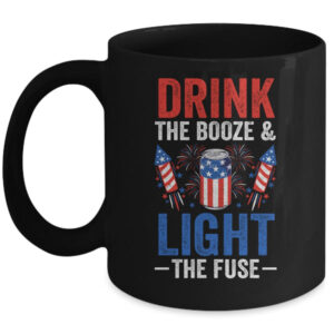 Drink the Booze and Light the Fuse 4th July Beer Fireworks Mug 11oz Mug Black 600x 5.jpg