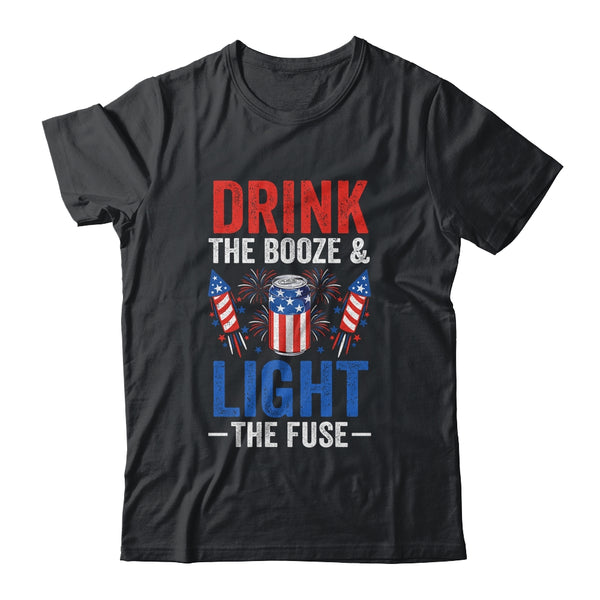 Drink the Booze and Light the Fuse 4th July Beer Fireworks Classic T Shirt Black 600x 6.jpg