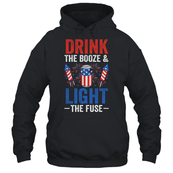Drink the Booze and Light the Fuse 4th July Beer Fireworks Pullover Hoodie Black 600x 6.jpg