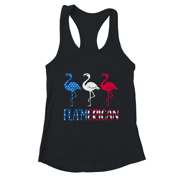 Flamerican Flamingo US American Flag 4th July Women s Ideal Racerback Tank Black 600x 4.jpg