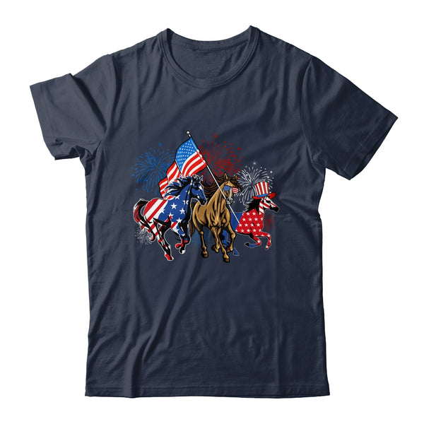 Happy 4th Of July American Flag Red White Horse And Blue Classic T Shirt Navy 600x 3.jpg