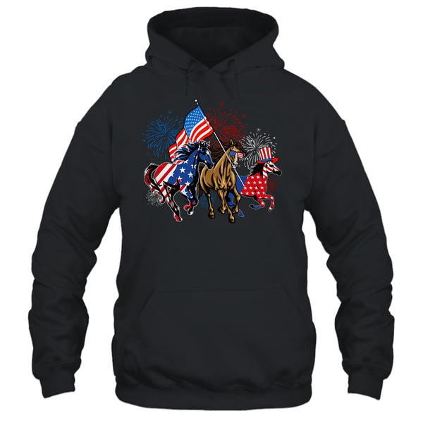Happy 4th Of July American Flag Red White Horse And Blue Pullover Hoodie Black 600x 3.jpg