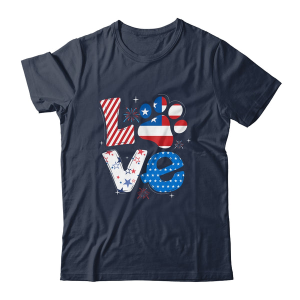 Love Dog Paw American Flag Tie Dye Dog Lover 4Th Of July Classic T Shirt Navy 600x 2.jpg