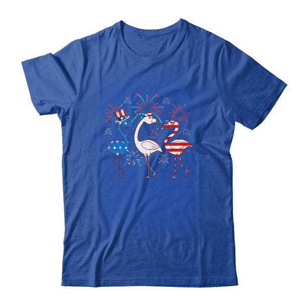 Funny 4th Of July Flamingo American Flag USA Independence Classic T Shirt Royal 600x.jpg