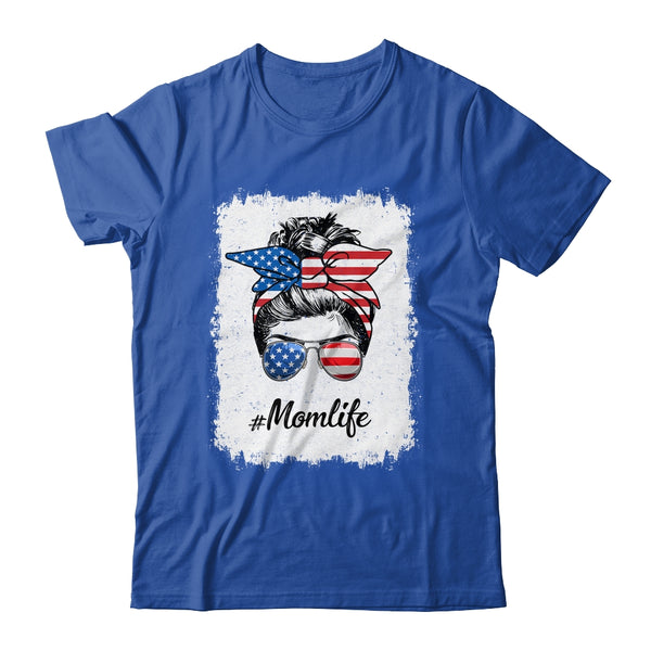 Mom Life Messy Bun America Flag Mothers Day 4th Of July Classic T Shirt Royal 600x.jpg