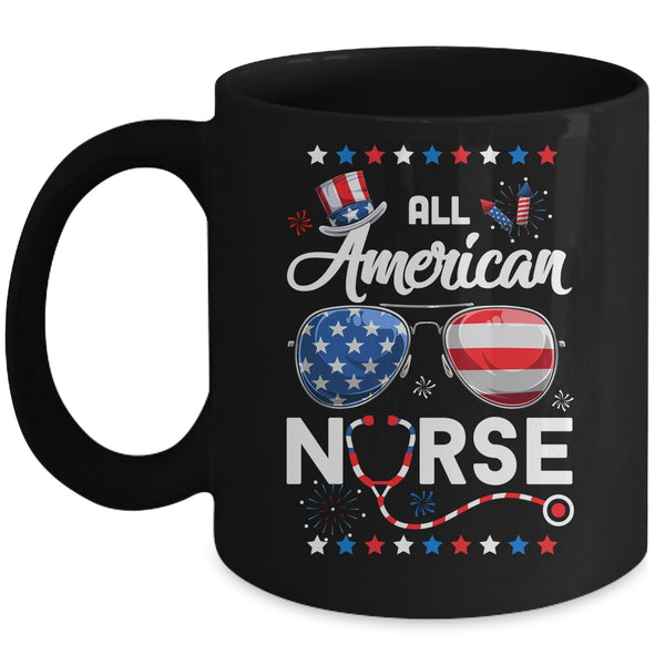 4th Of July All American Nurse Independence Day Mug 11oz Mug Black 600x.jpg
