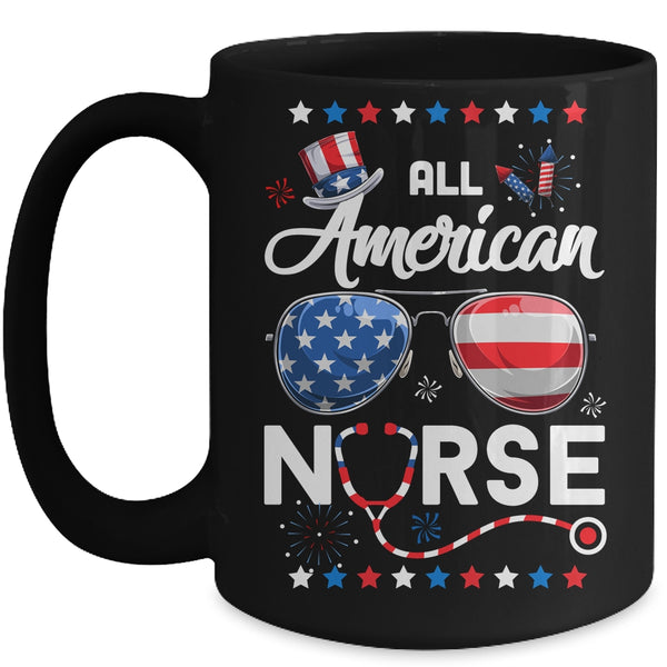 4th Of July All American Nurse Independence Day Mug 15oz Mug Black 600x.jpg