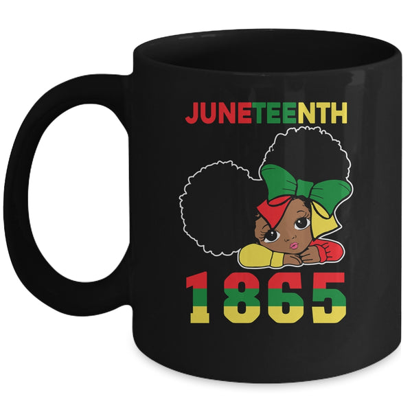 Juneteenth Celebrating 1865 Cute Black Girls Kids Mug 11oz Mug Black 600x.jpg
