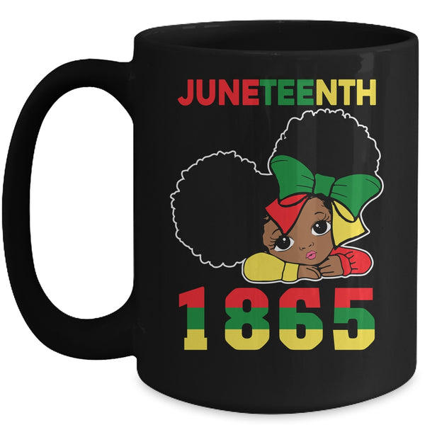 Juneteenth Celebrating 1865 Cute Black Girls Kids Mug 15oz Mug Black 600x.jpg