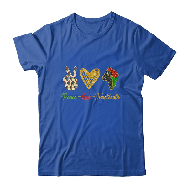 Peace Love Juneteenth Black Pride Freedom Independence Day Classic T Shirt Royal 600x.jpg